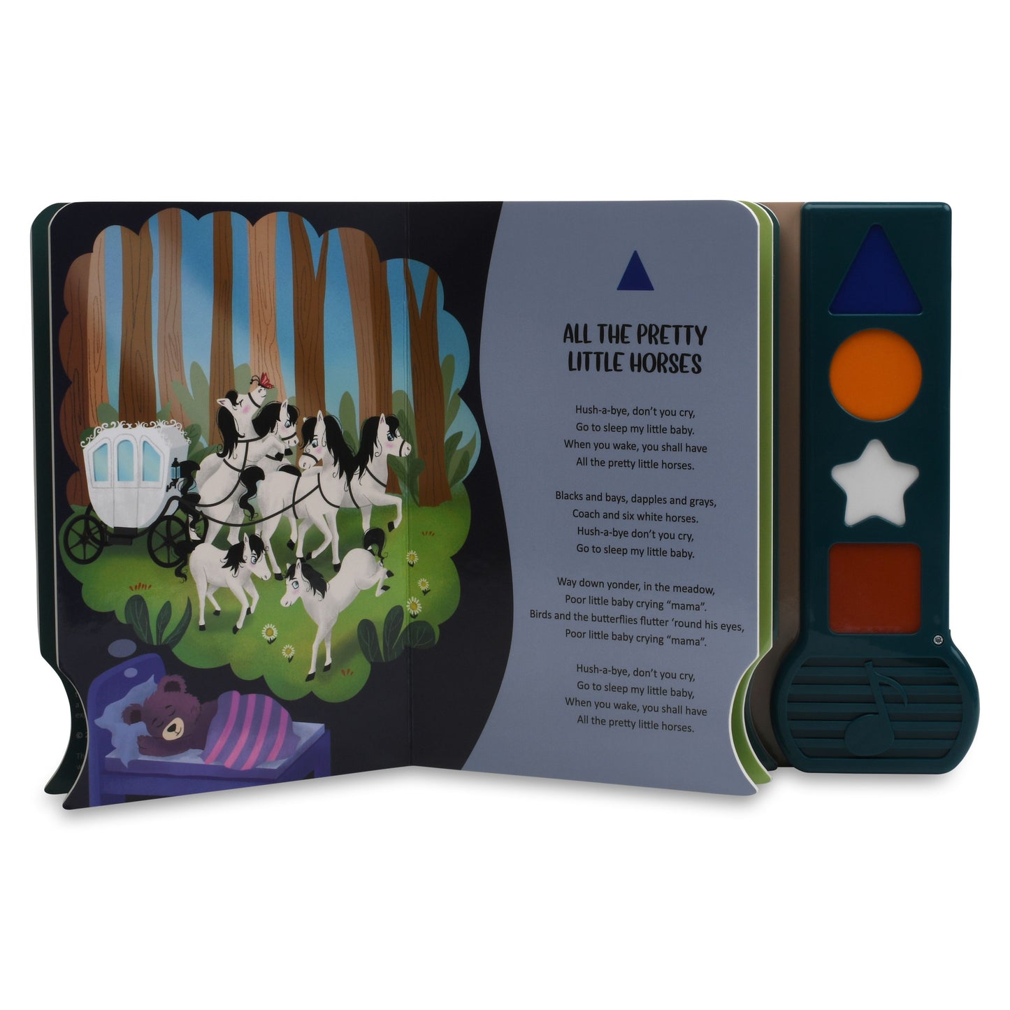 Interactive sound book for toddlers with lullaby songs