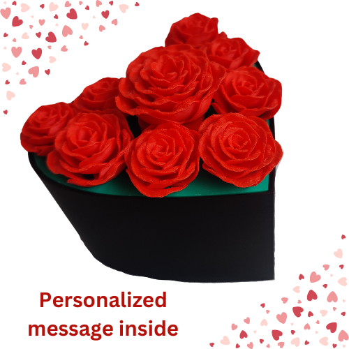 Personalized Heart Box with Roses Toys and Love Personalized Heart Box with Roses Toys and Love