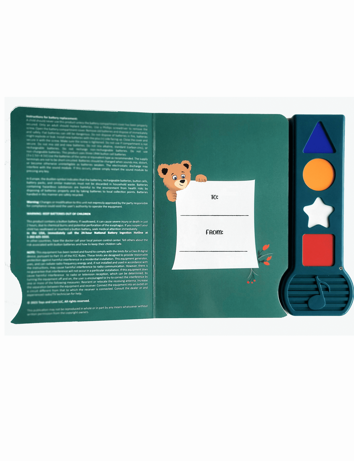 Interactive sound book for toddlers with lullaby songs
