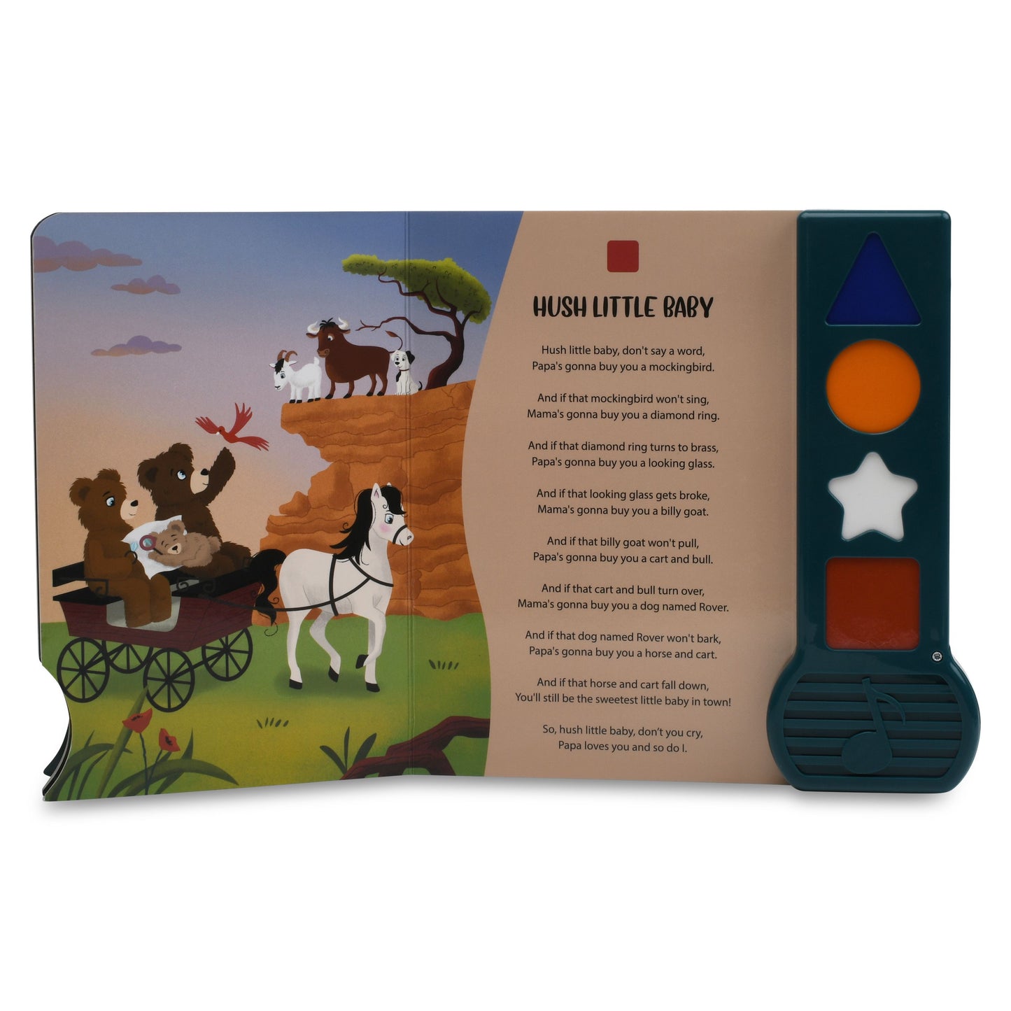 Interactive sound book for toddlers with lullaby songs